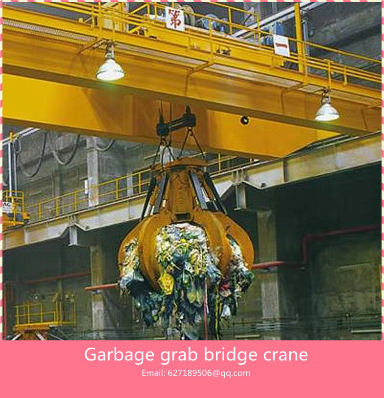 China's high quality and low price 25 ton garbage grab bridge double beam crane, power plant double beam crane, grab dou