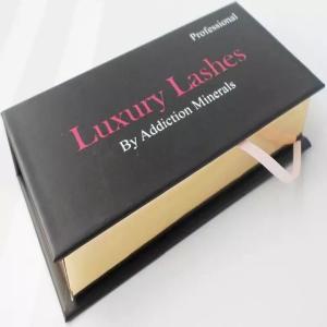 Quality luxury eyelash box black gold lash packaging box custom eyelash magnet paper box wholesale