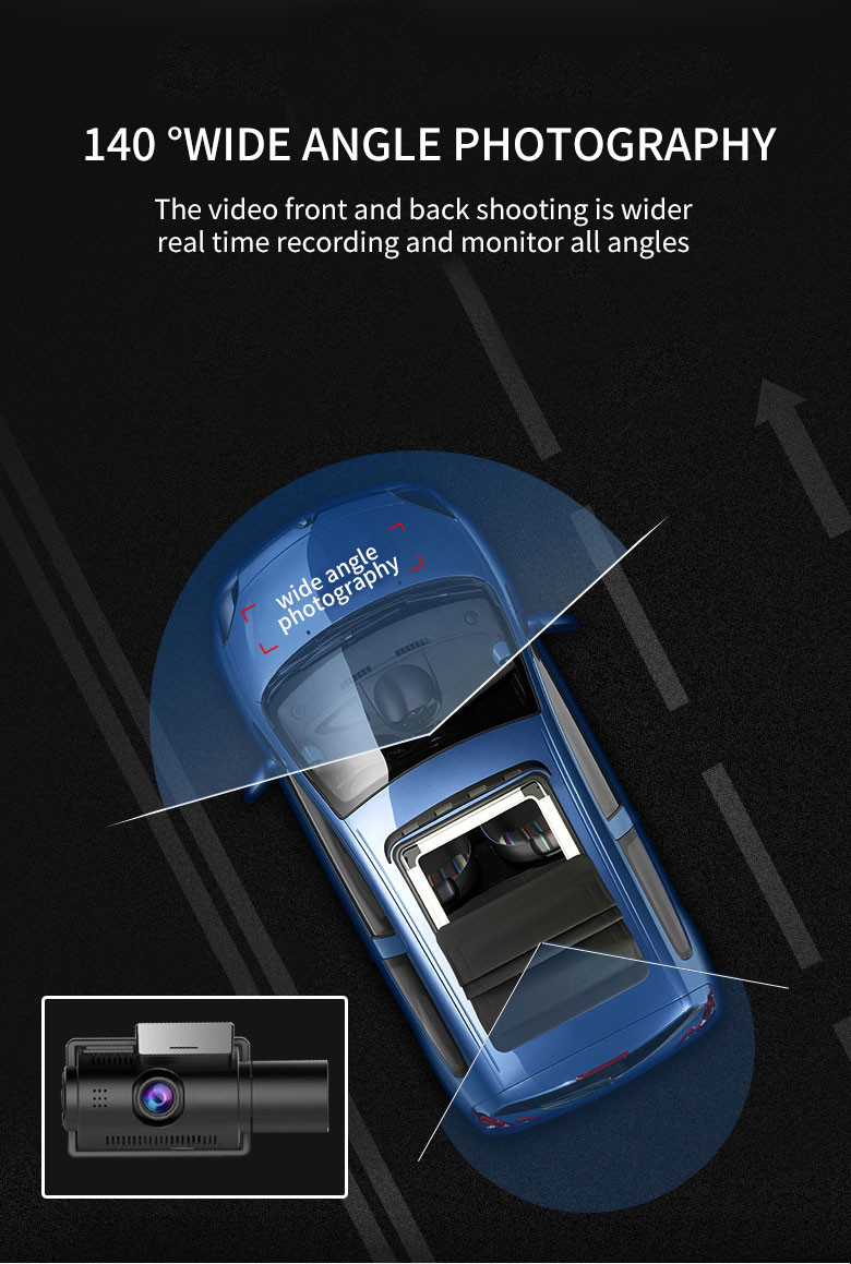 Parking Mode IR 4k Dashboard Camera 1080P Dual Channel Rear IR Night Vision