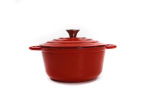 Quality OEM ODM 21.3*10cm Red Cast Iron Dutch Oven ISO9001 certificated wholesale