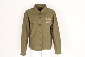 Quality Olive Ladies 100% Cotton Chino Coats And Jackets Clothing Nice Printing wholesale