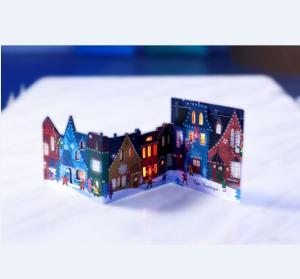 Quality 3D Voice Recording Christmas Cards CMYK Printing Open Autoplay wholesale