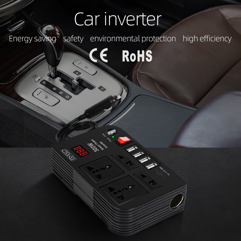 Factory Price Car Battery Inverter Digital Display Car Inverter 300W High Power Charger Modified Sine Wave Inverter Car