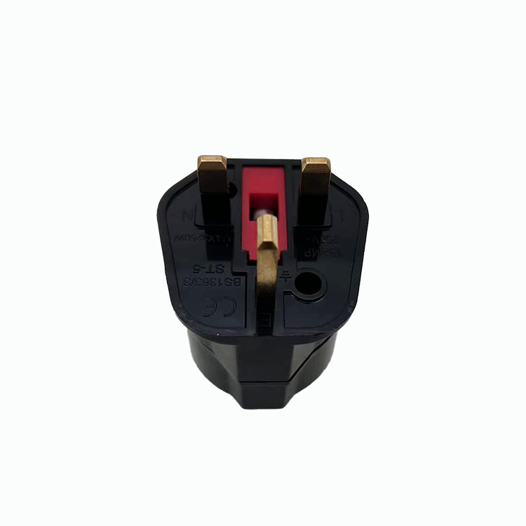 General-Purpose Adapter UK 3 Pin Plug with Fuse to EU Socket 2pin and Earth Contact CE Certified