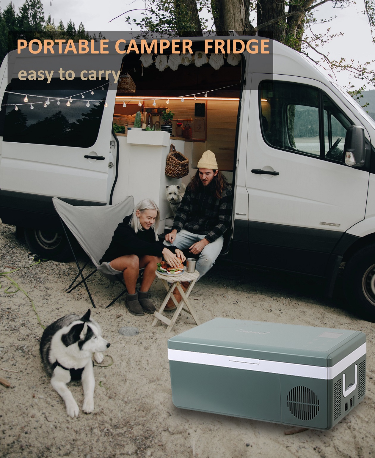 Road Trip 15L Portable Car Mini Fridge with LED Display and Freezer Cooling Mode