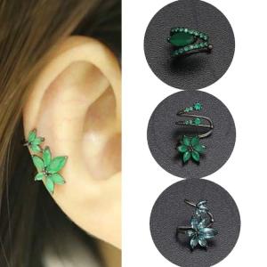 Quality No Piercing Cartilage Ear Jewelry flower shape druzy gemstone Clip On Earrings wholesale