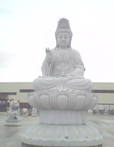 Quality Chinese Guanshi Yin Buddha White Carved Sitting Buddha Statue wholesale