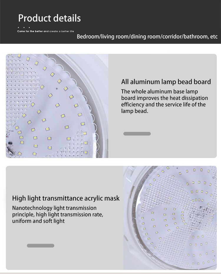 High Power 100w 200w 300w Indoor Solar Ceiling Lights Three Color Changeable