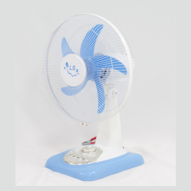 Low Voltage Rechargeable Table Fan 16 Inch DC 12 Volt With Battery Clips
