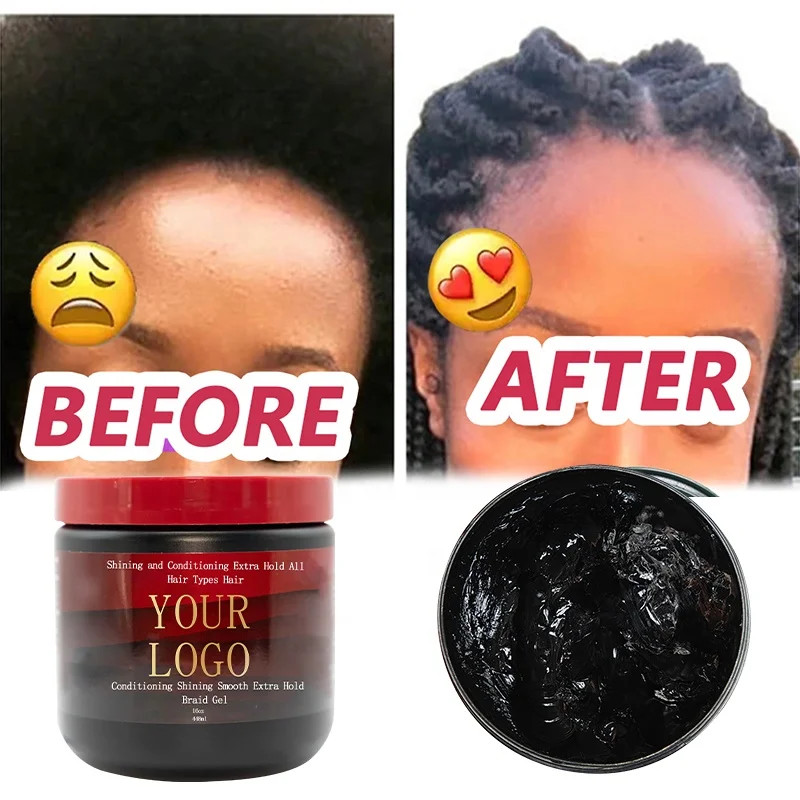 Firmly Hold 24 Hours Braiding Gel For All Hair Types Natural Smoothing Holding Hair Gel For Braids 16 Oz