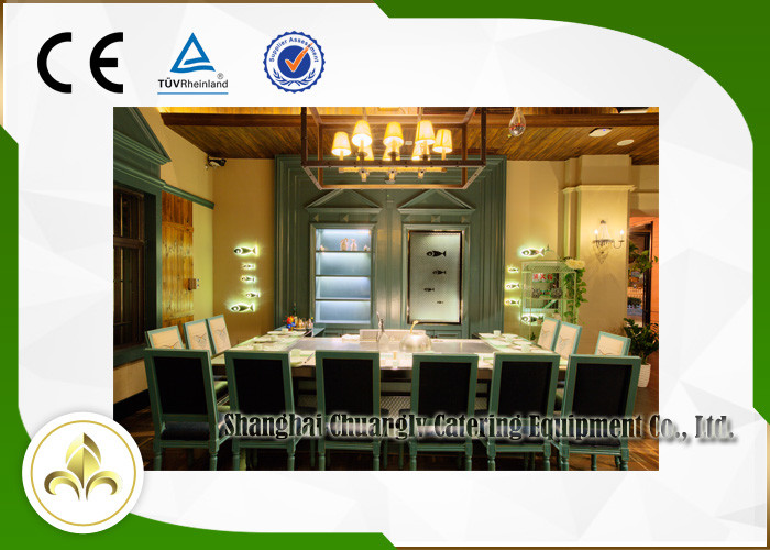 Electromagnetic Heating Teppanyaki Grill Table Customized 10 Seats Capacity