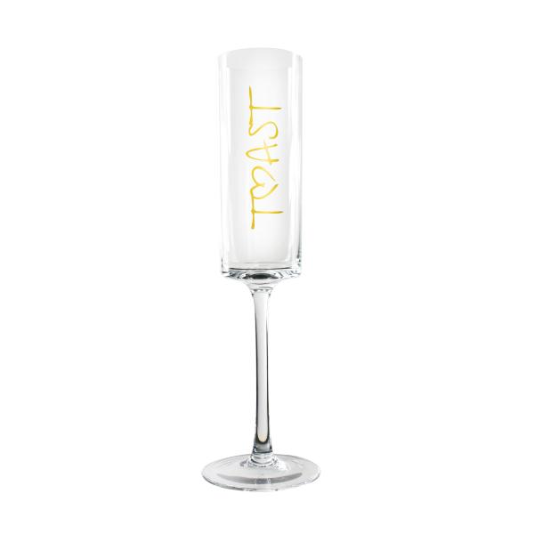 Customized Transparent Crystal Glass Gift Gold Decal Champagne Glass OEM