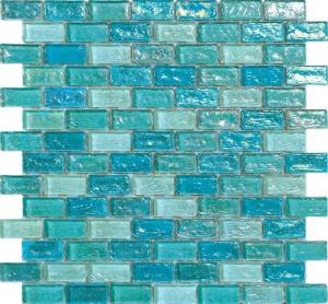 Quality Light blue water waving glass mosaic tile for hotel swimming pool built material wholesale