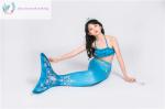 Turquiose Mermaid Tails For Swimming Spandex / Polyester Material CE SGS