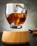 hotsale magnetic levitation transparent glass cup drink display stand