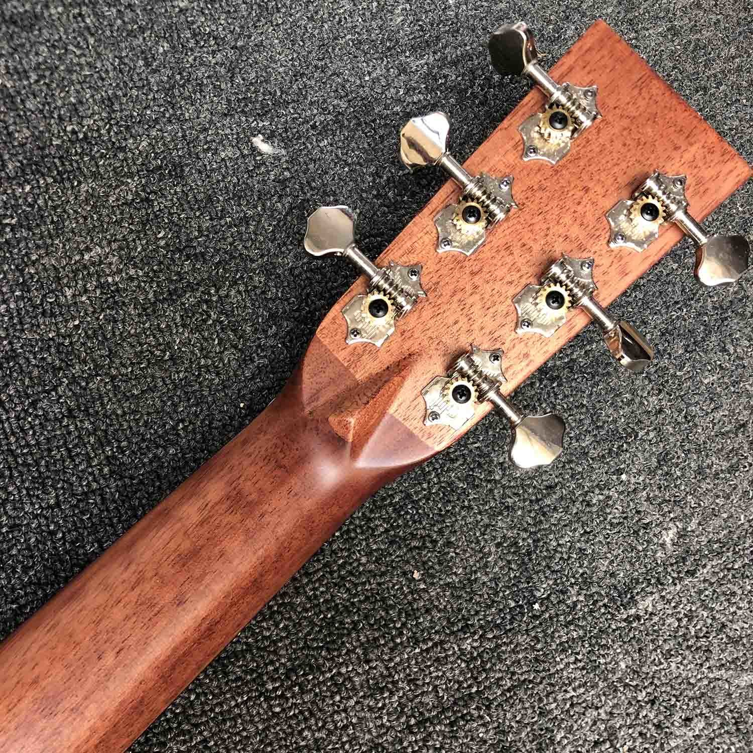 Custom AAAAA All Solid Spruce Wood OM JM Handmade 14 Frets Acoustic Guitar Fishbone Binding