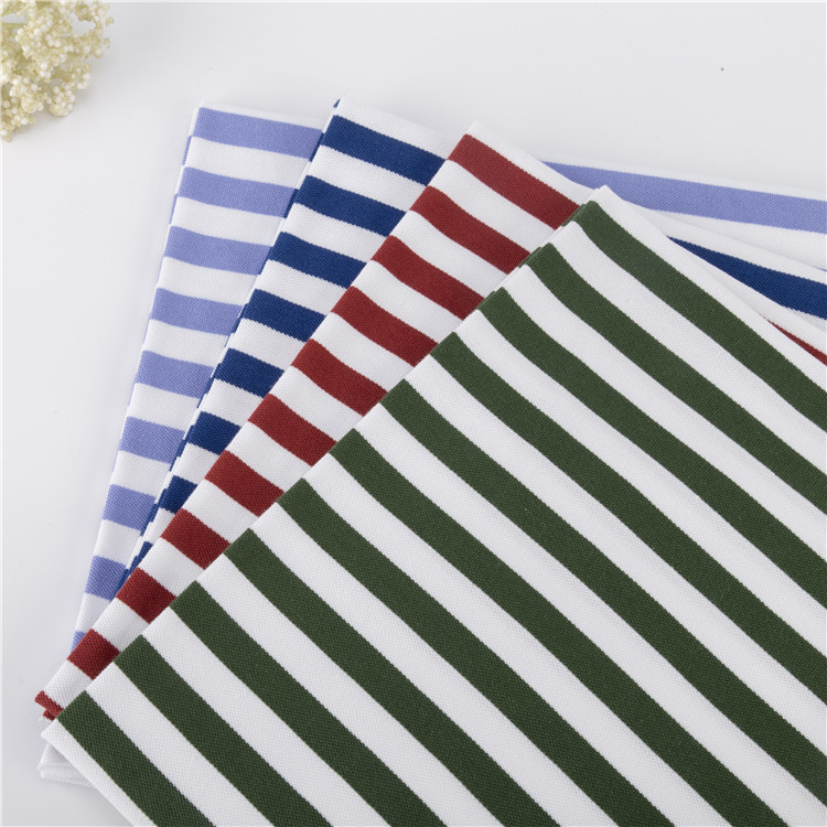 Wrinkle Resistant Striped Knit Fabric 100% Cotton Fashion Clear Texture