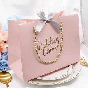 Quality Offset Printing Patch Handle Kraft Paper Bags Paper Welcome Bags For Wedding Guests wholesale