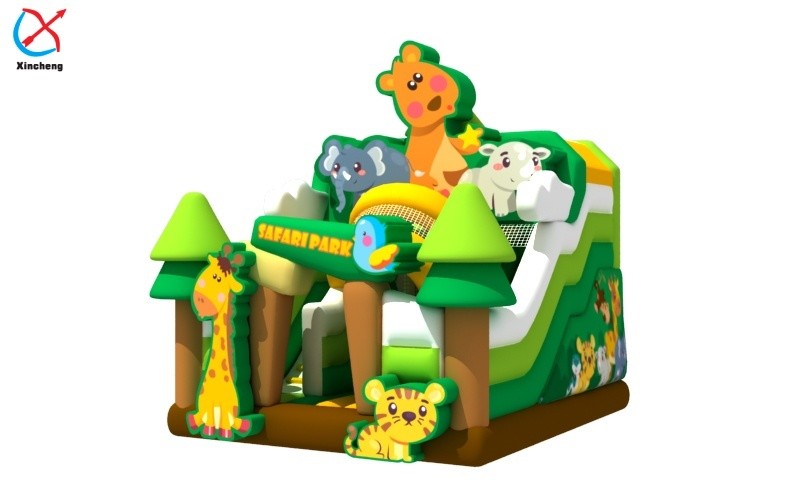 Commercial Inflatable Bouncy House With Slides Inflatable Safari Park Combo