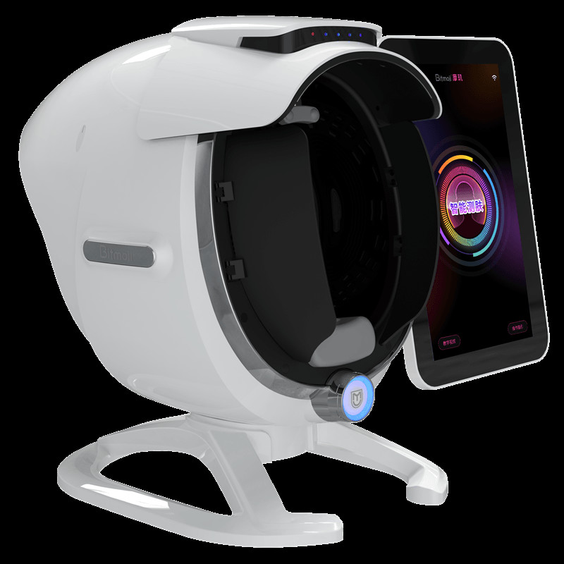 Beauty Salon Full Face Skin Test Machine With UV / RGB / PL Light Multilanguage Support