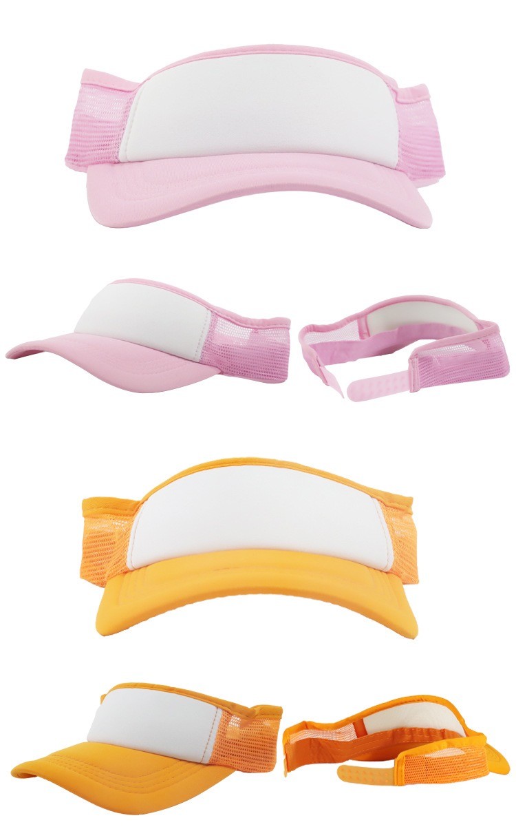 Stylish Sublimation Sun Visor Cap For Heat Transfer All Colors Available