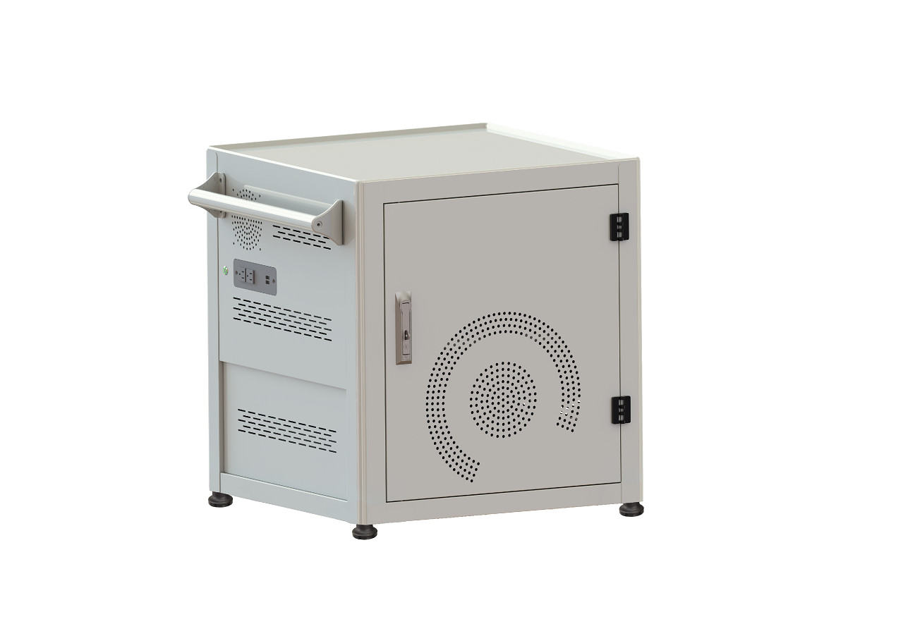 Charging Cart AC Charging DC Charging And USB Type A Type C Vault Storage IPad Charging Cabinet With Wheels Pushing Cart For Classroom