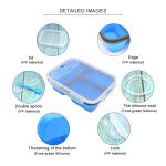 Rectangle 3 Compartment Collapsible Bento Box For Adults