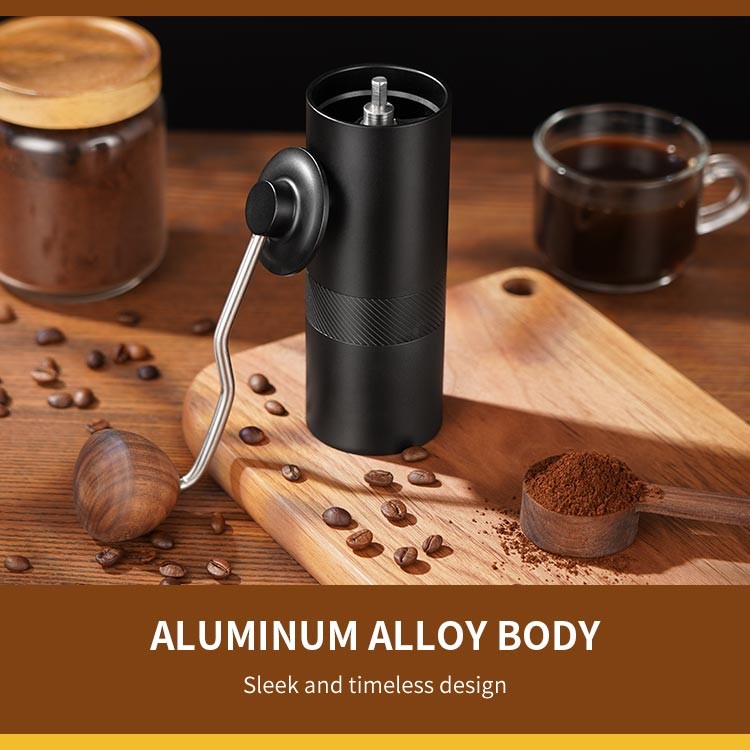 Burr Espresso Stainless Steel Manual Coffee Grinder Precise Portable DIY Logo