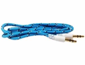 Quality 1m length nylon braided 3.5mm aux audio cable wholesale