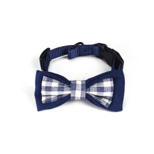 Quality 0.6 Inch Black And White Nylon Dog Collars And Bow Tie Dog Boy Girl wholesale