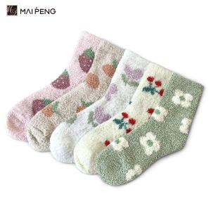 Quality Flower Style Warm Home Socks Thick Winter Warm Fuzzy Womens Socks wholesale