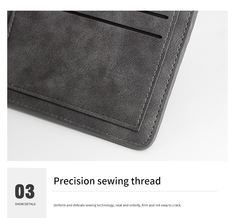 Style Fashion Man Purse Ultrathin Vintage Matting PU Leather Men Wallets for Decoration
