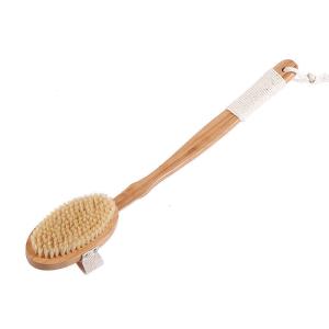 Quality Natural Sisal Bamboo Bath Shower Brush With Wood Long Handle wholesale