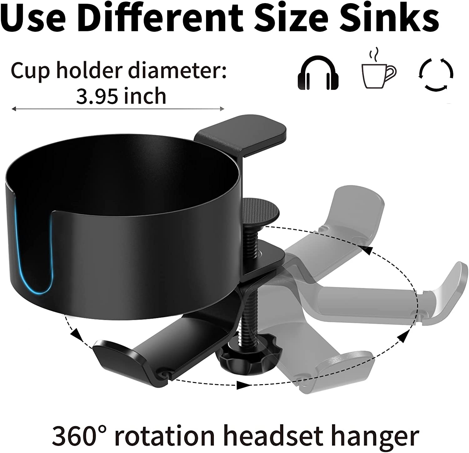 Anti-Spill Desk Cup Holder Durable Metal for Water Bottles and Pencil Pen Storage