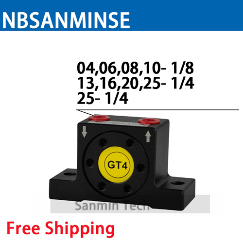 GT 1/8 1/4 Pneumatic Turbine Vibrator Air Vibrator Low Pressure For Food And Pharmaceutical Industries Ball Type