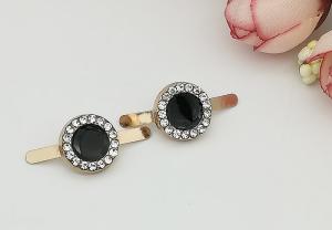 Quality Metal Ornaments Ladies Shoe Buckles , Gold Shoe Buckles With Little Rhinestones wholesale