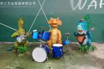 Custom Fibreglass Animal Statues , Lovely Dinosaur Band CE ISO Certificated