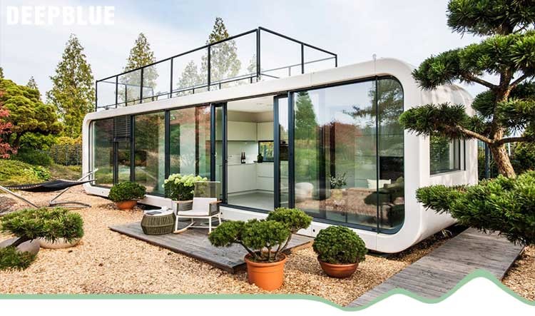 Aluminum Sliding Doors Prefab Cabin Prefabricated Bungalow Prefab Garden Studio Steel Frame Prefab Modular Homes