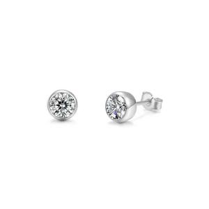 Quality Platinum Moissanite Stud Earrings 1 Ct Diamond Anniversary Jewelry wholesale