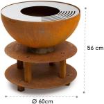Half Ball Rusty Barbecue Corten Steel BBQ Grill Wood Burning