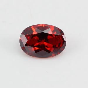 Quality 8*12mm Coloured moissanite Oval Blood Red Crystal Glass Moissanite for Engagement Rings wholesale