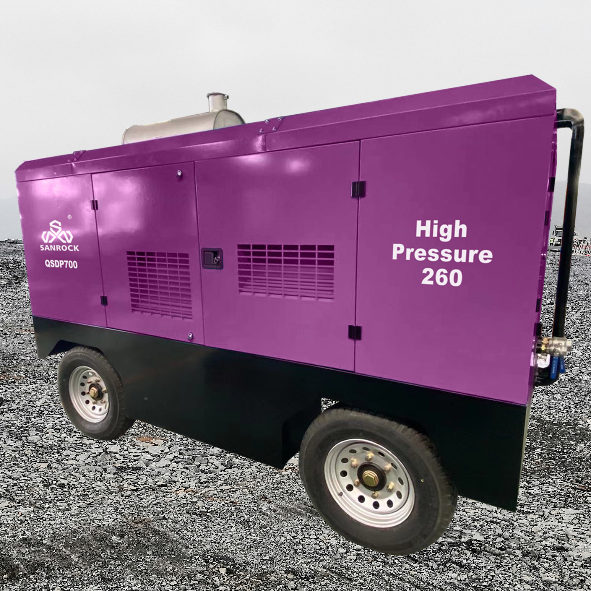 1750/1300rpm Max Working/Idle Speed High Pressure Diesel Air Compressor for Mining