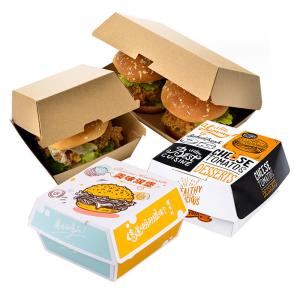 Quality Rigid Boxes Eco-friendly Customized Disposable Fast Food Box with Kraft Paper wholesale