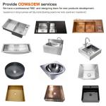 Rainfall Ss Glass Stainless Steel Sink Basin Wash PVD Black Surface Treatment