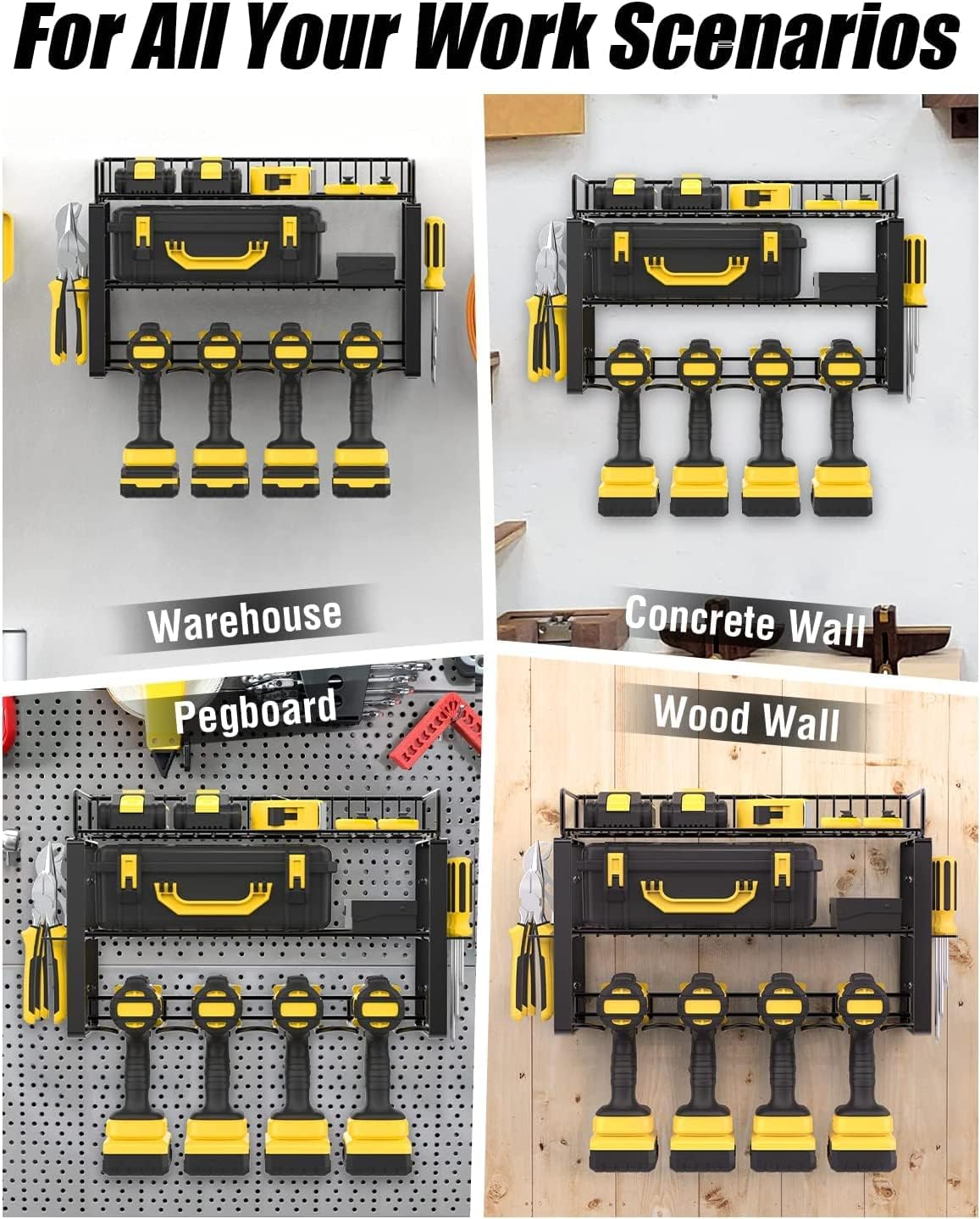 Black Mesh Frame Power Tool Organizer for Handheld Power Tools Customized Logo Acceptable