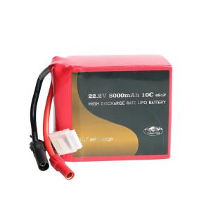 China 10C High Power 22.2V 8000 MAh Lithium Polymer Battery For RC Drones , RC Cars And RC Boats on sale