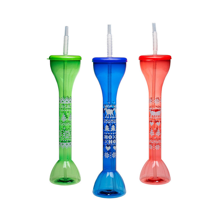 Novelty Long Neck Party Yard Cups Cold Drinking Plastic Slush Cup
