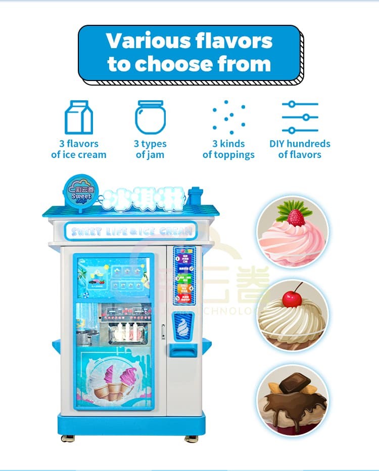 Soft Serve Ice Cream Automatic Machine , Vending Ice Cream Machine Manufacturers