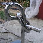 Large geometric circular tube rope stainless steel sculpture