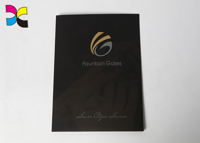 Black Cover Printable Presentation Folders , Noted Custom Printed Pocket Folders